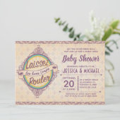 Elegant New Orleans Mardi Gras Baby shower Kaart (Staand voorkant)