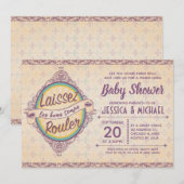 Elegant New Orleans Mardi Gras Baby shower Kaart (Voorkant / Achterkant)