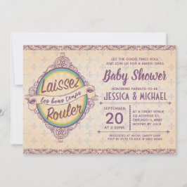 Elegant New Orleans Mardi Gras Baby shower Kaart