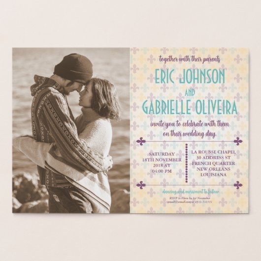 Elegant New Orleans Weddenschap Folie Kaarten (Binnen)