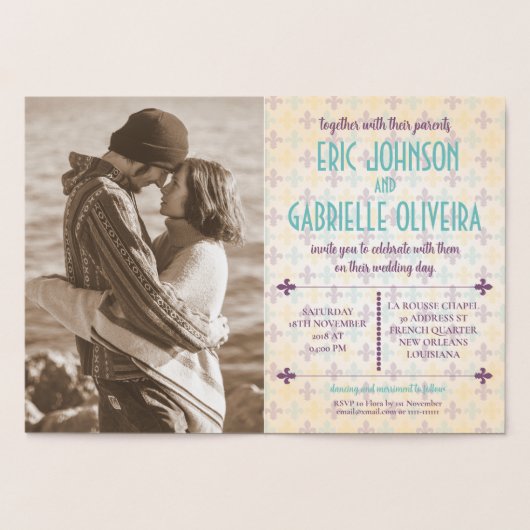 Elegant New Orleans Weddenschap Folie Kaarten (Binnen)