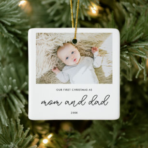 Elegant New Ouents 1e kerstfoto Baby Foto Keramisch Ornament