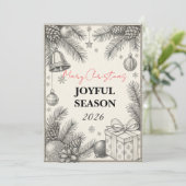 Elegant New Year 2026 Greeting Card Feestdagenkaart (Staand voorkant)