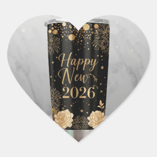Elegant New Year 2026 Sticker | Gold & Black Label