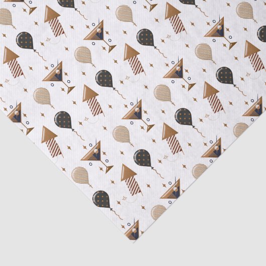 Elegant New Year Celebration Party Pattern Tissuepapier (Detail)