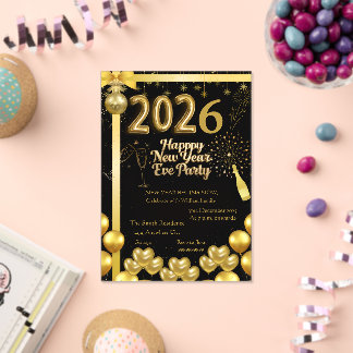 Elegant New Year Eve Party Invitation Card Acryl Uitnodigingen