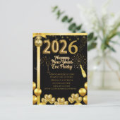 Elegant New Year Eve Party Invitation Card Briefkaart (Staand voorkant)