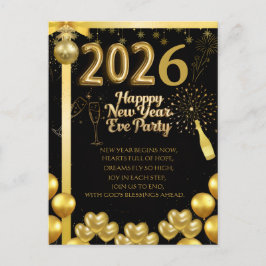 Elegant New Year Eve Party Invitation Card Briefkaart