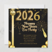 Elegant New Year Eve Party Invitation Card Feestdagenkaart (Voorkant)