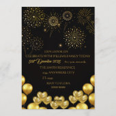 Elegant New Year Eve Party Invitation Card Kaart (Achterkant)