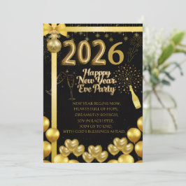 Elegant New Year Eve Party Invitation Card Kaart