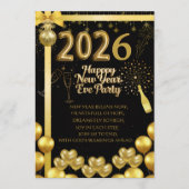 Elegant New Year Eve Party Invitation Card Kaart (Voorkant)