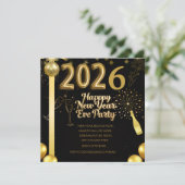 Elegant New Year Eve Party Invitation Card Save The Date (Staand voorkant)