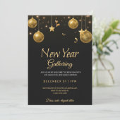 Elegant new year gathering party Invitation Kaart (Staand voorkant)