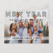 Elegant New Year New Beginnings Calligraphy Photo Briefkaart (Voorkant)