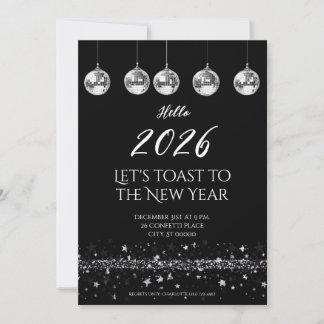 Elegant New Year’s Eve Party Invitation Kaart