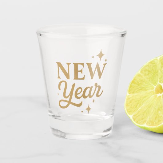 Elegant New Year Shot Glas (Voorkant)