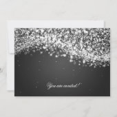 Elegant New Years Eva Party Sparking Wave Black Kaart (Achterkant)
