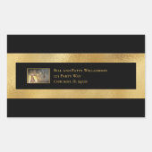 Elegant New Year's Eve Black Gold Large Address Rechthoekige Sticker (Voorkant)