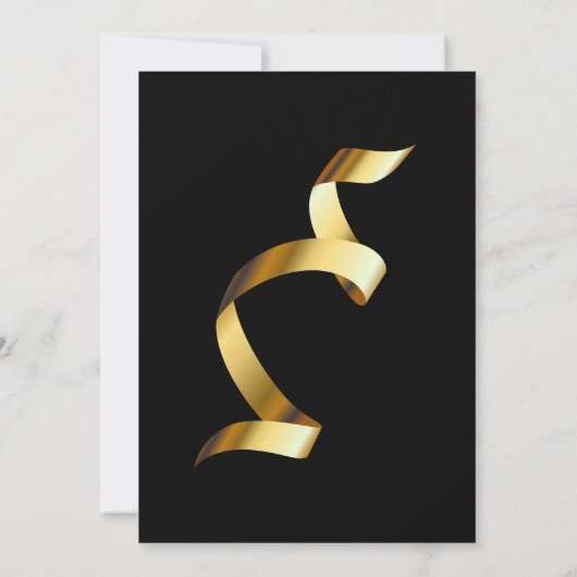 Elegant New Year's Eve Black Gold Party Kaart (Achterkant)