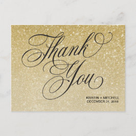 Elegant New Years Eve Bruiloft Dank u Briefkaart