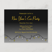 Elegant New Year's Eve Party 2026 Black Gold Uitnodiging Briefkaart (Voorkant)