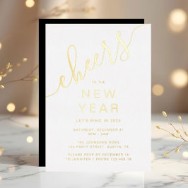 Elegant New Year's Eve Party Gold Folie Uitnodiging