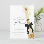 Elegant New Years Eve Party Invitation Kaart (Staand voorkant)