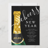 Elegant New Year's Eve Party Kaart (Voorkant)