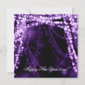 Elegant New Years Eve Party String Lights Paars Kaart (Achterkant)