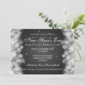 Elegant New Years Eve Sparkle Black Kaart (Staand voorkant)