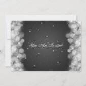 Elegant New Years Eve Sparkle Black Kaart (Achterkant)