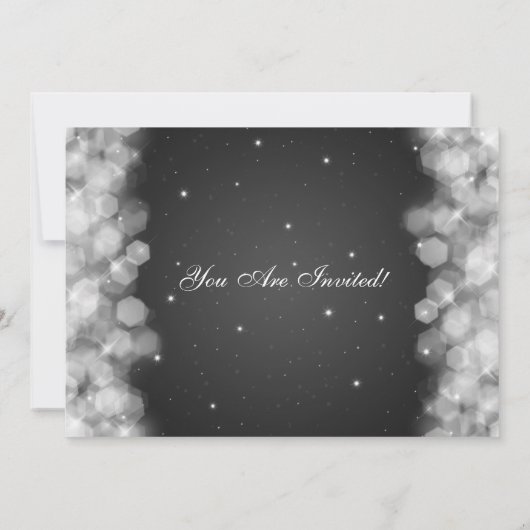 Elegant New Years Eve Sparkle Black Kaart (Achterkant)