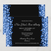 Elegant New Years Eve Sparkles Blue Kaart (Voorkant / Achterkant)