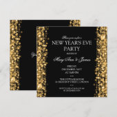 Elegant New Years Eve Sparkles Gold Kaart (Voorkant / Achterkant)