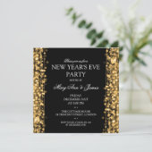 Elegant New Years Eve Sparkles Gold Kaart (Staand voorkant)