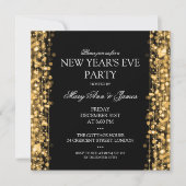 Elegant New Years Eve Sparkles Gold Kaart (Voorkant)