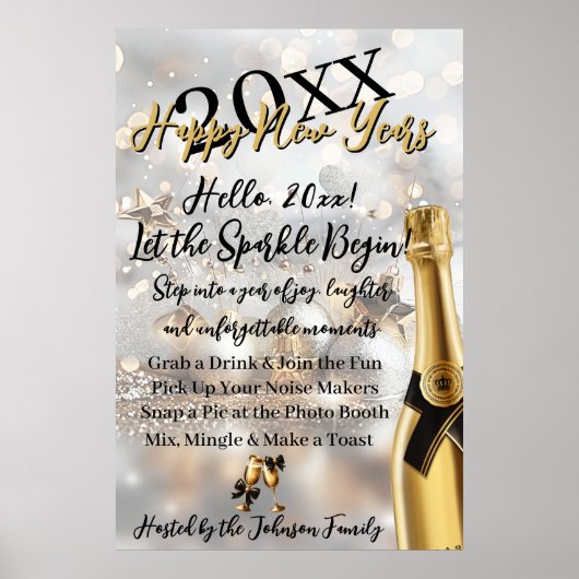 Elegant New Year's Eve Welcome Poster (Voorkant)