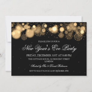 Elegant New Years Eve Winter Gold Kaart
