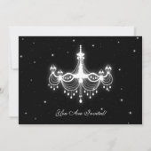 Elegant New Years ve Chandelier Black Kaart (Achterkant)