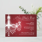 Elegant New Years ve Chandelier Red Kaart (Staand voorkant)