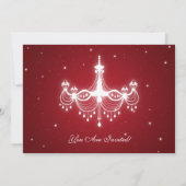 Elegant New Years ve Chandelier Red Kaart (Achterkant)