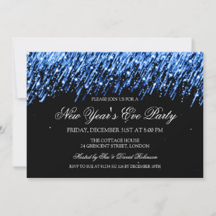 Elegant New Years ve Falling Blue Stars Kaart