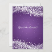 Elegant New Years ve Sparkelve Paars Kaart (Achterkant)