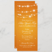 Elegant New Years ve Sparking Chain Oranje Kaart (Voorkant / Achterkant)