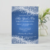 Elegant New Years ve Sparking Wave Blue Kaart (Staand voorkant)