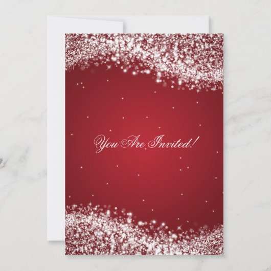 Elegant New Years ve Sparking Wave Red Kaart (Achterkant)
