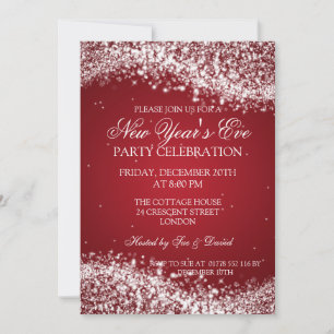 Elegant New Years ve Sparking Wave Red Kaart