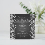 Elegant New Years ve Winter Sparkle Black Kaart (Staand voorkant)