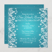 Elegant New Years ve Winter Sparkle Blue Kaart (Voorkant / Achterkant)